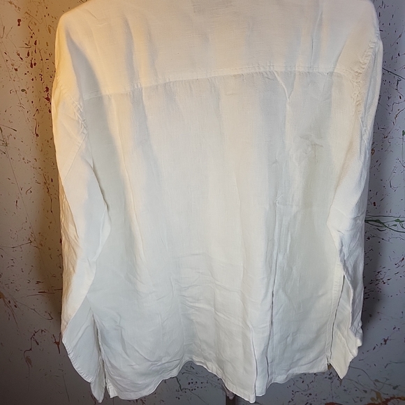 Le 31 100% Linen White Button Shirt Men Size L - Picture 3 of 3